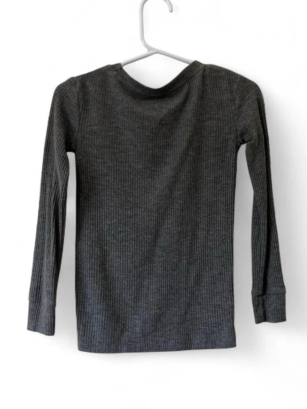 Toddler Unisex 3T Little Sleepies Long Sleeve Gray Ribbed Knit Pajama Top EUC